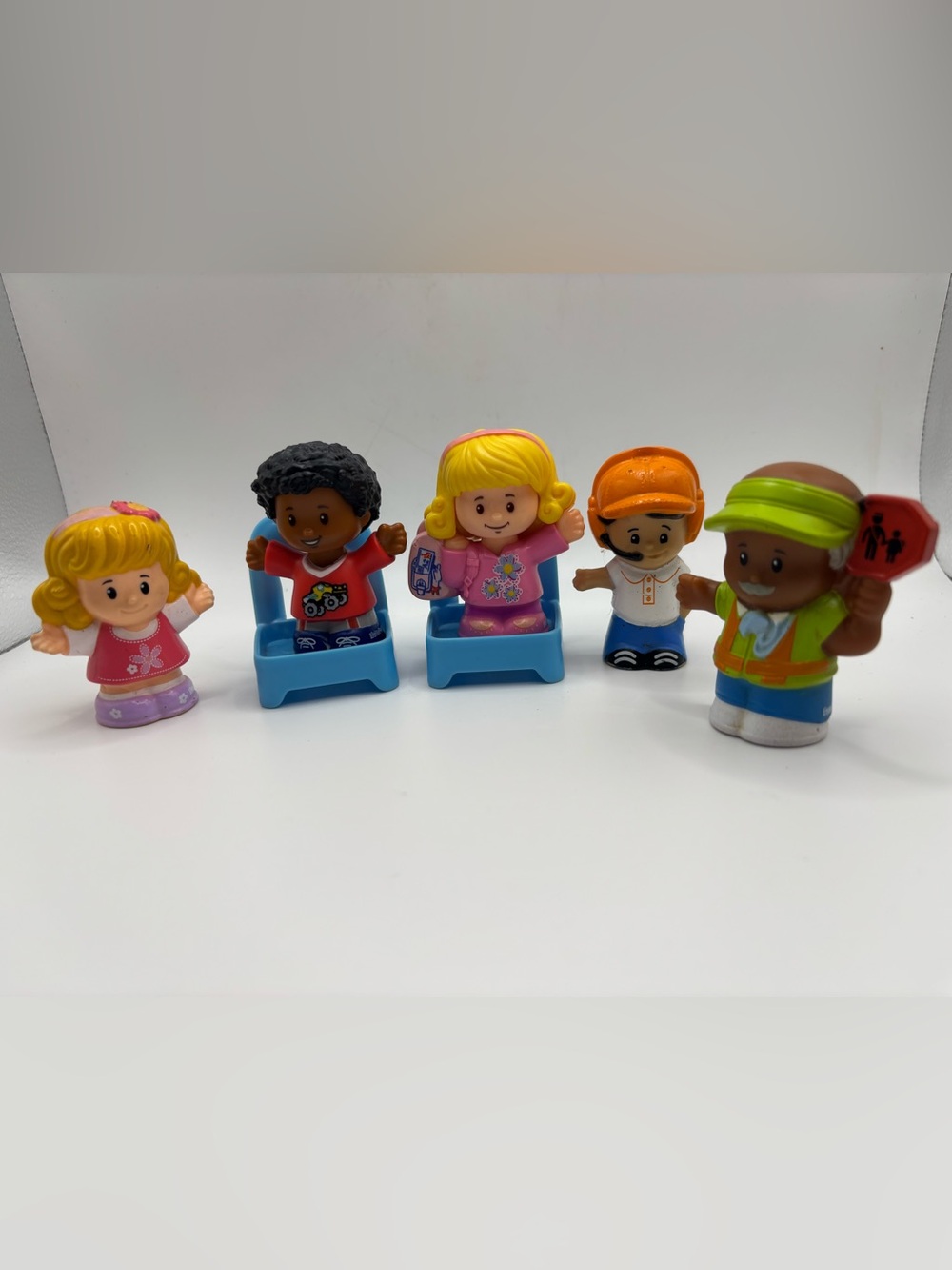 Fisher Price Little People School Crossing Guard Children Chairs Toy Lot of 7